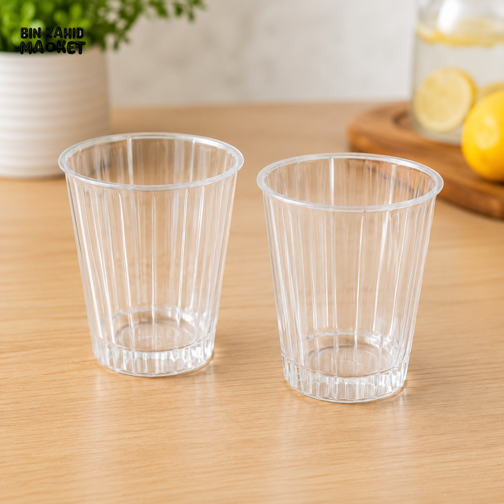 DISPOSABLE CLEAR PLASTIC CUPS – 2 PCS SET - Home Utility Accessories