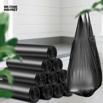 DISPOSABLE HEAVY DUTY GARBAGE BAGS WITH VEST HANDLES