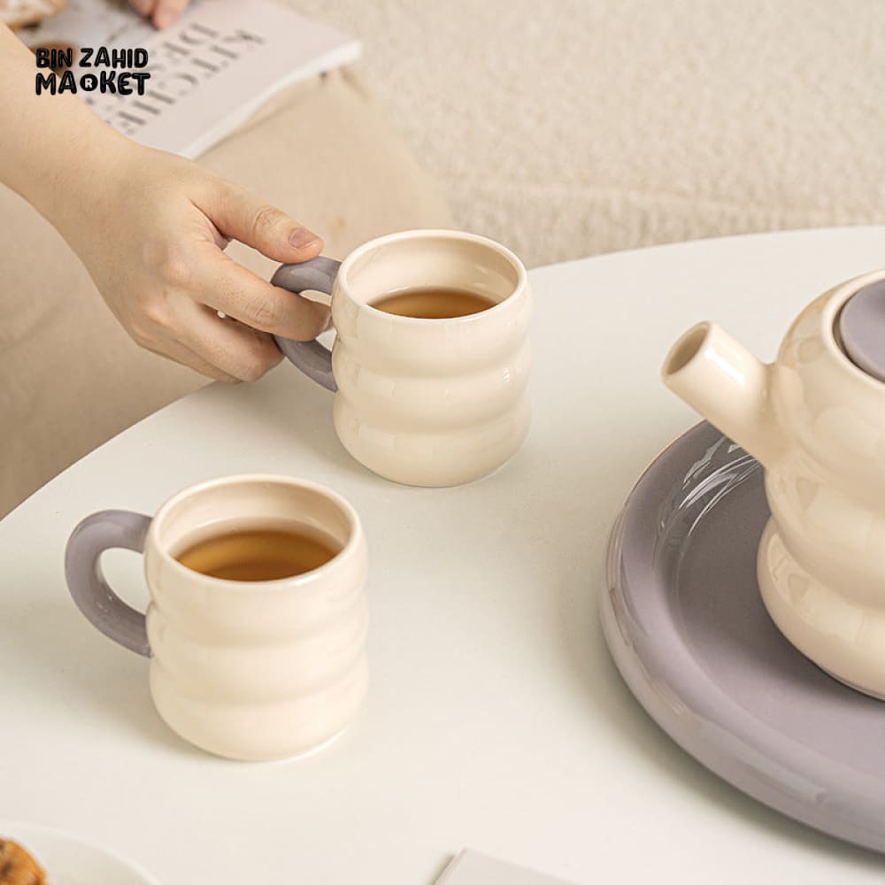 DONUT SERIES 13-PIECE CERAMIC TEA SET – ELEGANT GIFT BOX EDITION - PURPLE