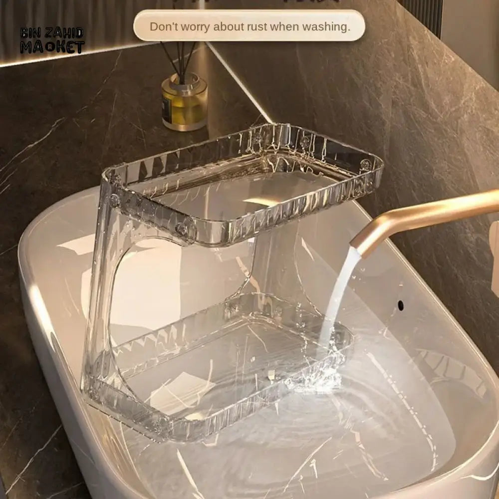 DOUBLE-LAYER BATHROOM STORAGE RACK – VANITY COSMETIC ORGANIZER & DISPLAY STAND