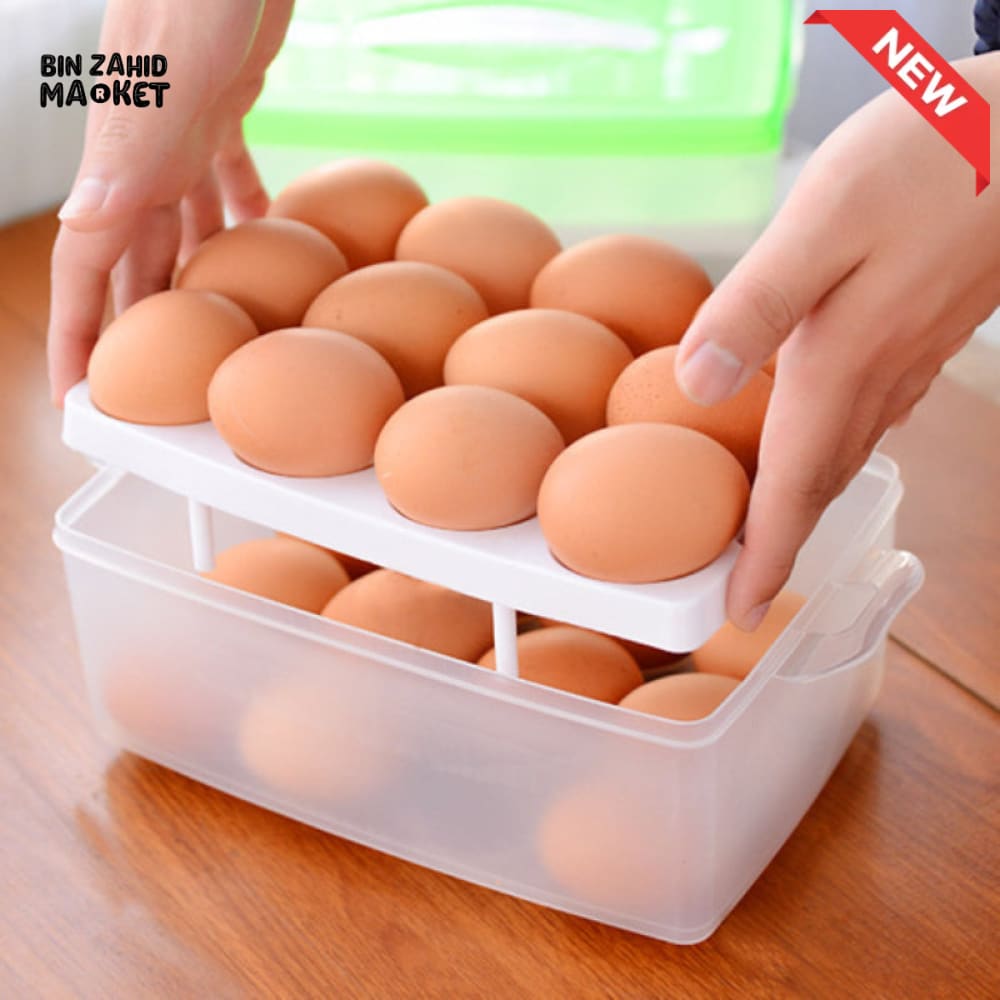 DOUBLE-LAYER EGG STORAGE BOX 24 PIECES – SPLIT DESIGN HOUSEHOLD EGG TRAY FOR FRIDGE