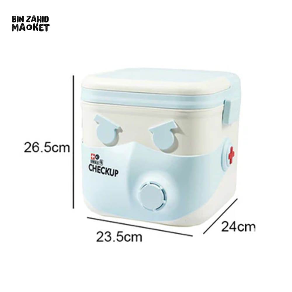 DOUBLE LAYER MEDICINE & FIRST AID STORAGE BOX PORTABLE ORGANIZER FOR HOME & TRAVEL USE