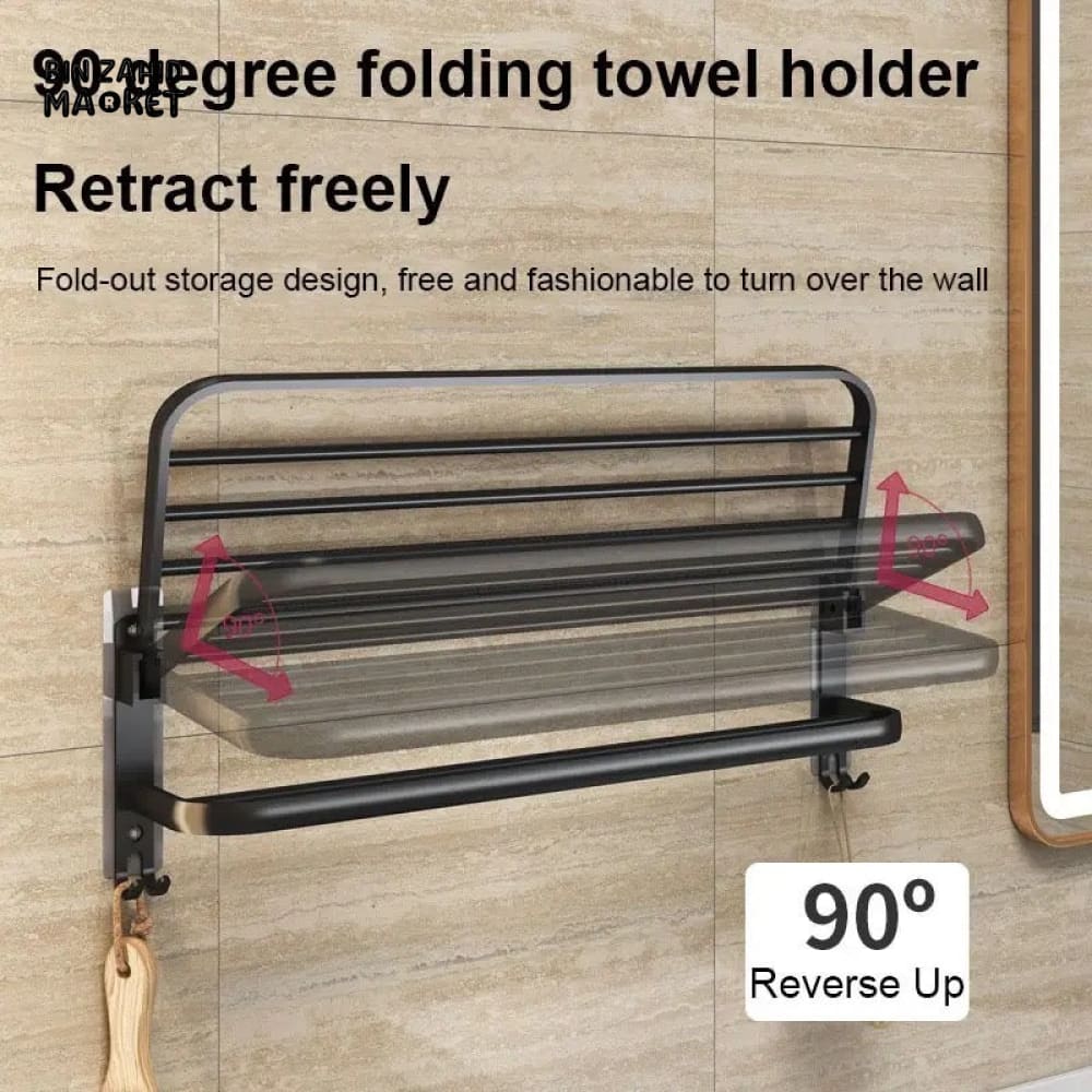 DOUBLE LAYERS FOLDING BATH TOWEL HOLDER