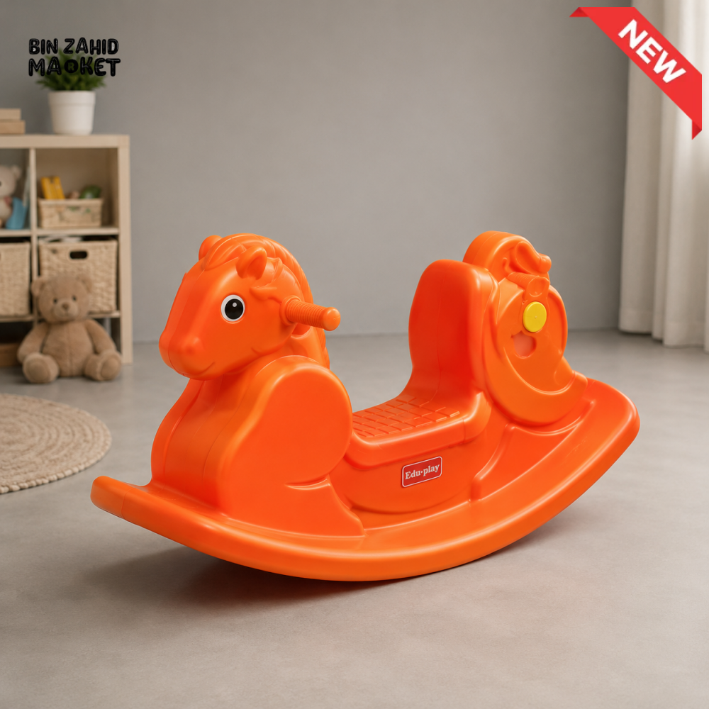 DOUBLE SEAT KIDS ROCKING HORSE - ORANGE