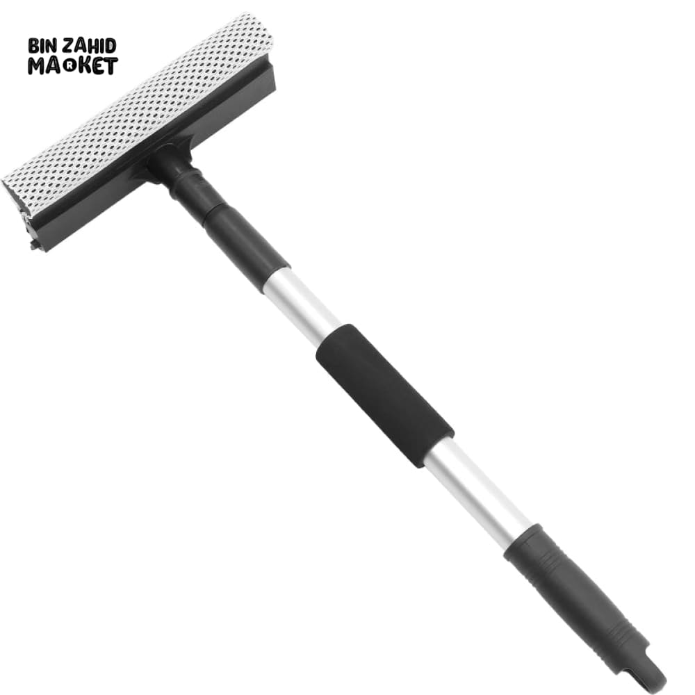 DOUBLE-SIDED WINDOW BRUSH WITH TELESCOPIC HANDLE – GLASS CLEANER & SCRAPER