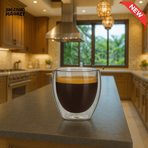 DOUBLE WALL GLASS COFFEE MUG 350ML BG45059
