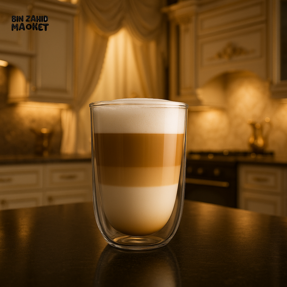 DOUBLE WALL GLASS COFFEE MUG 400ML – PREMIUM HEAT RESISTANT LATTE CUP