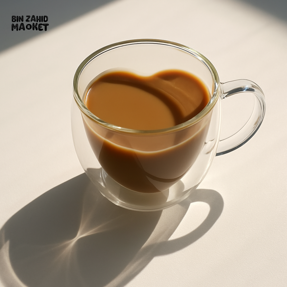 Double Wall Glass Mug | Heart