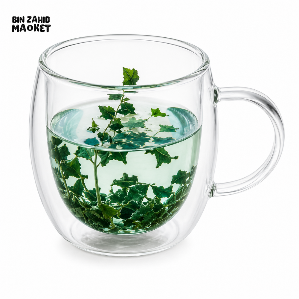 DOUBLE WALL HERBAL GLASS TEA MUG - 250ML
