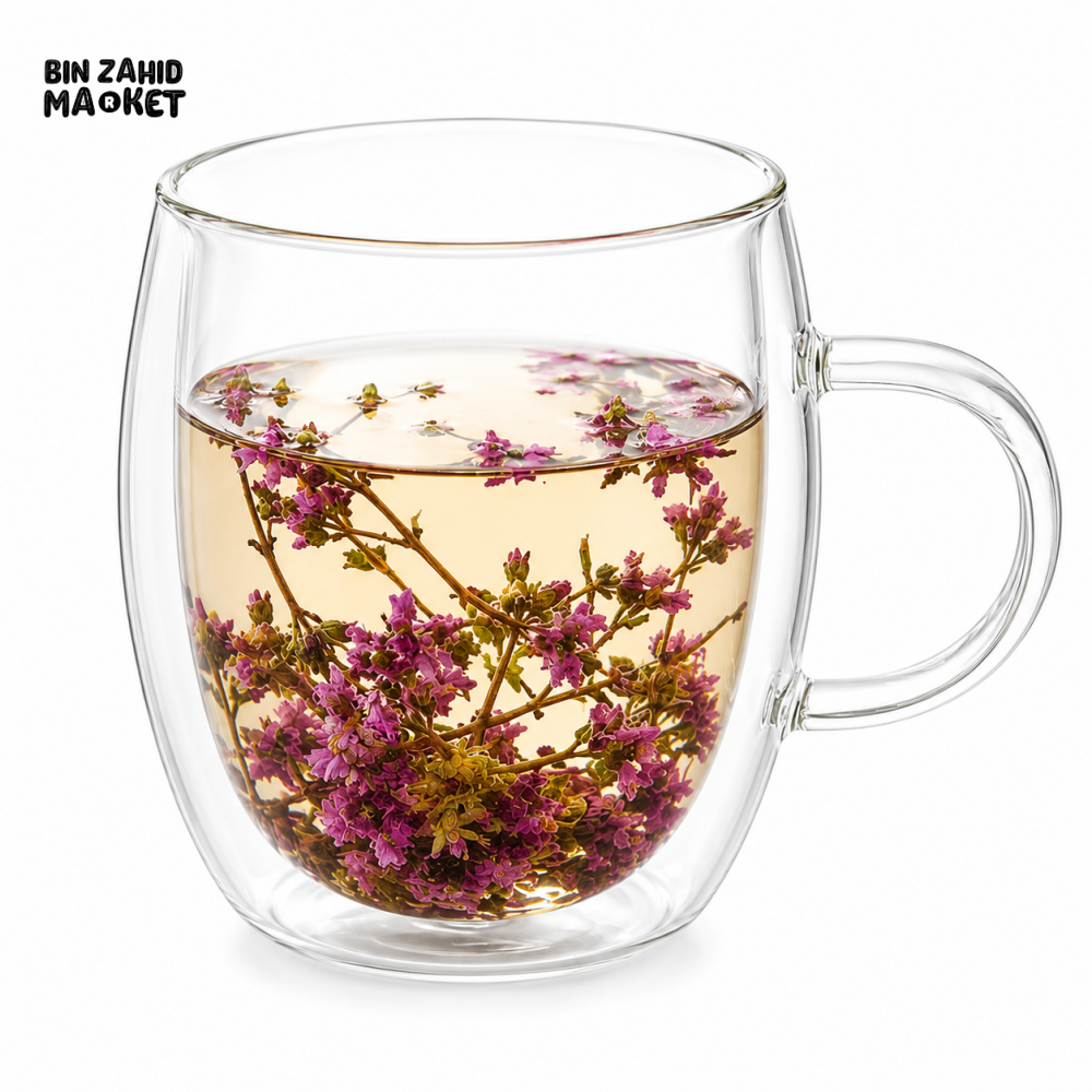 DOUBLE WALL HERBAL GLASS TEA MUG - 350ML
