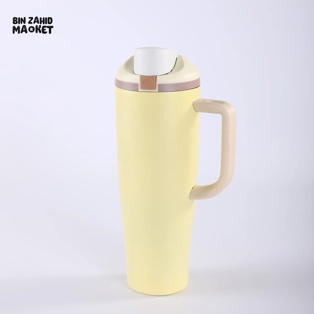 DOUBLE-WALL STAINLESS STEEL TRAVEL CAR CUP 40 OZ – INSULATED PORTABLE MUG WITH LID & ICE RETENTION