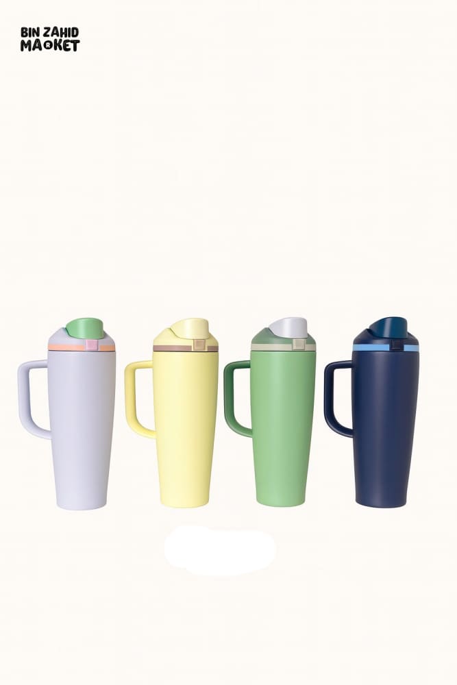 DOUBLE-WALL STAINLESS STEEL TRAVEL CAR CUP 40 OZ – INSULATED PORTABLE MUG WITH LID & ICE RETENTION