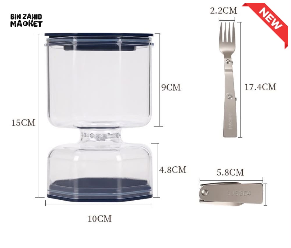 DUAL-COMPARTMENT HOURGLASS PICKLE & KIMCHI JAR WITH STRAINER SEPARATOR