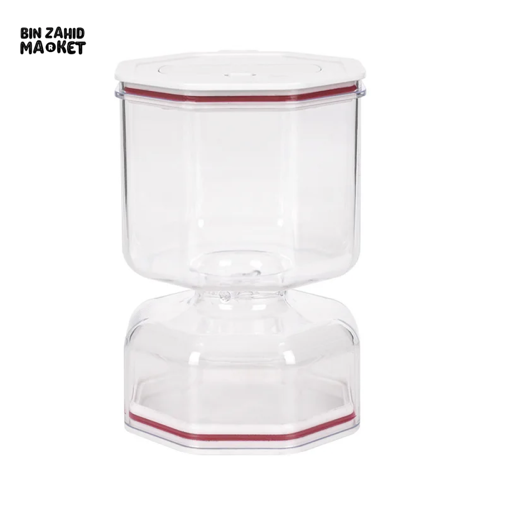 DUAL-COMPARTMENT HOURGLASS PICKLE & KIMCHI JAR WITH STRAINER SEPARATOR