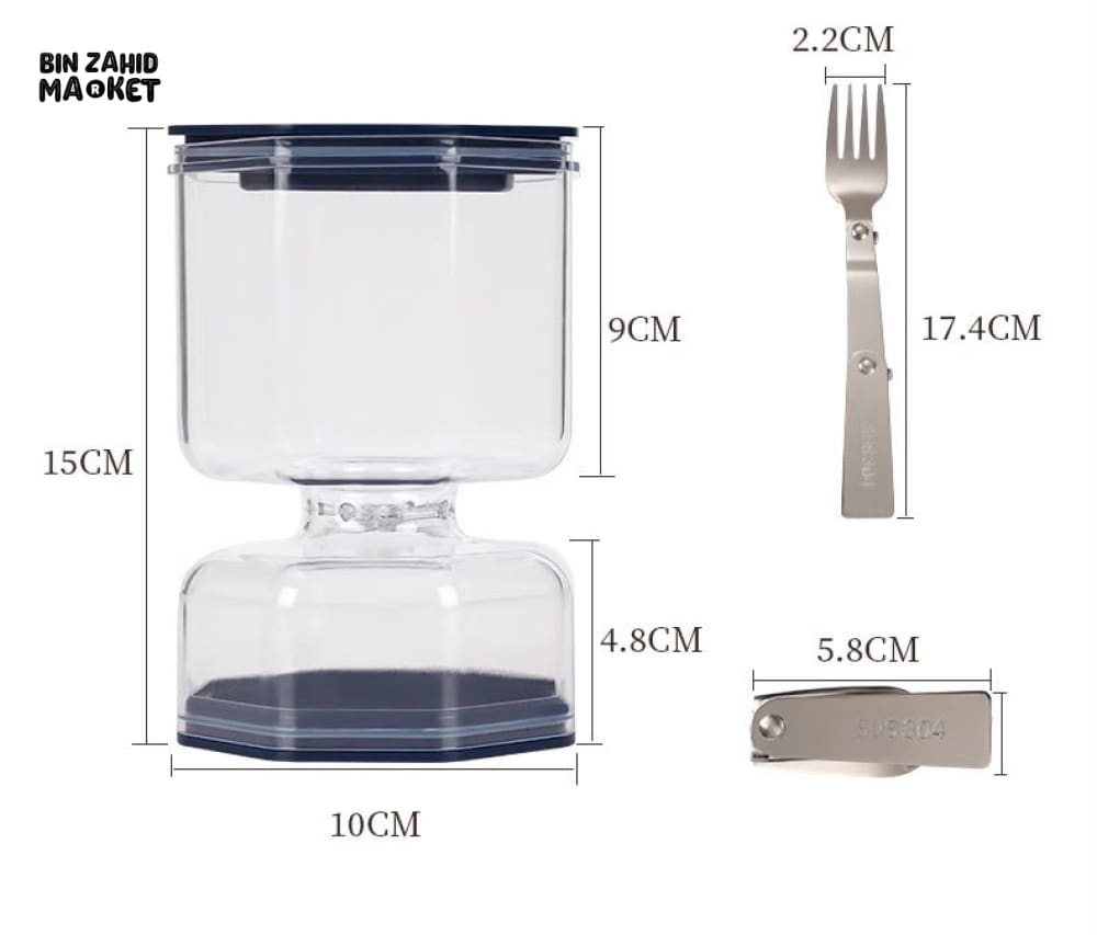 DUAL-COMPARTMENT HOURGLASS PICKLE & KIMCHI JAR WITH STRAINER SEPARATOR