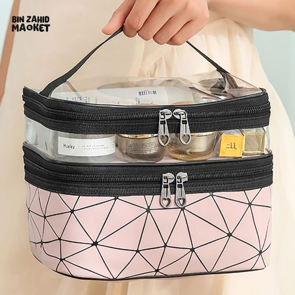 DUAL LAYER CLEAR MAKEUP BAG