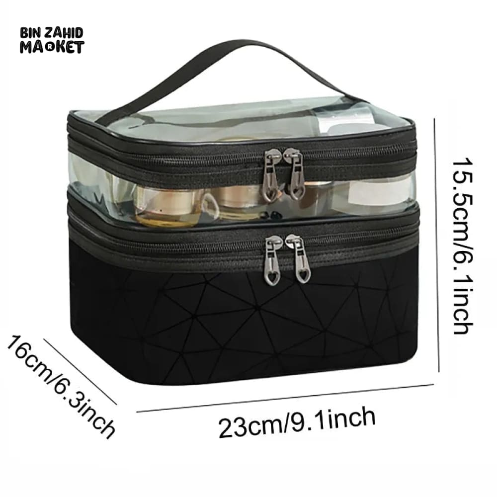 DUAL LAYER CLEAR MAKEUP BAG