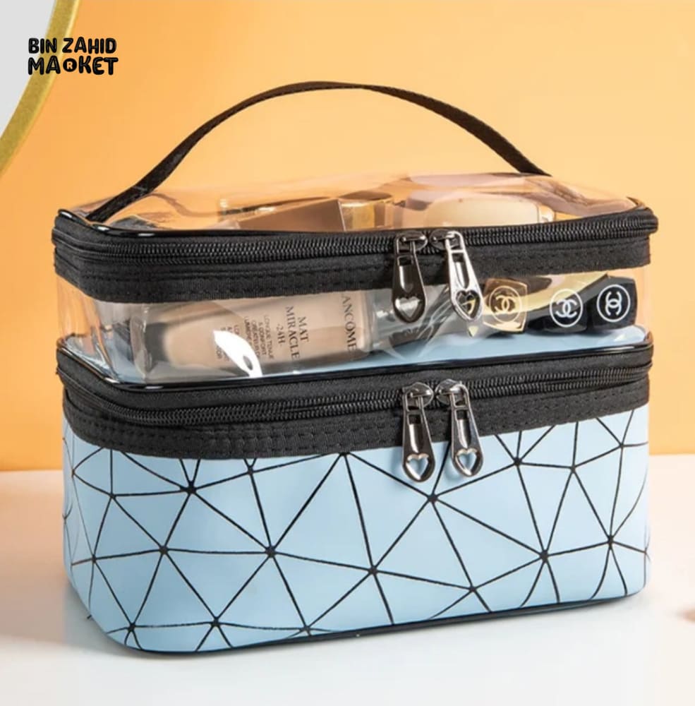 DUAL LAYER CLEAR MAKEUP BAG