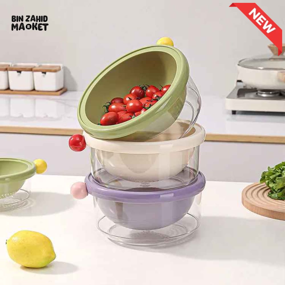 DUAL-LAYER KITCHEN COLANDER AND MIXING BOWL SET