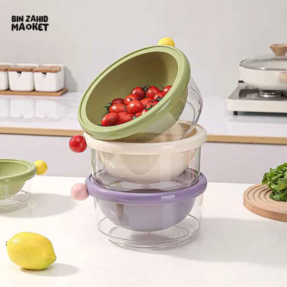 DUAL-LAYER KITCHEN COLANDER AND MIXING BOWL SET