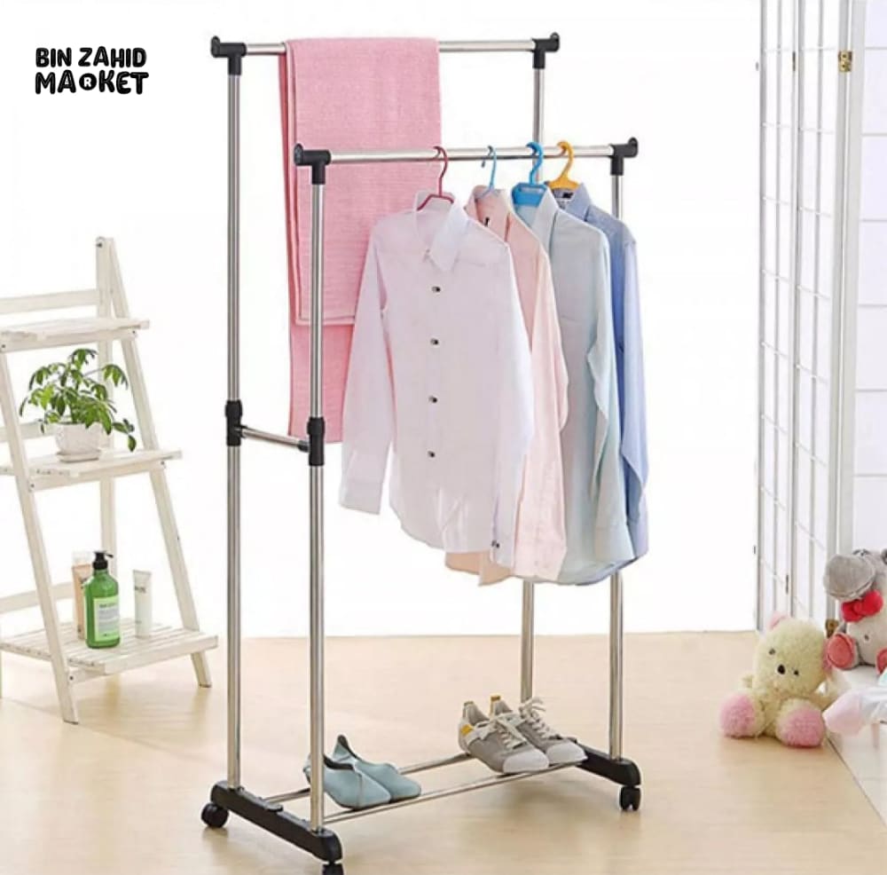DUAL POLE CLOTHES RACK