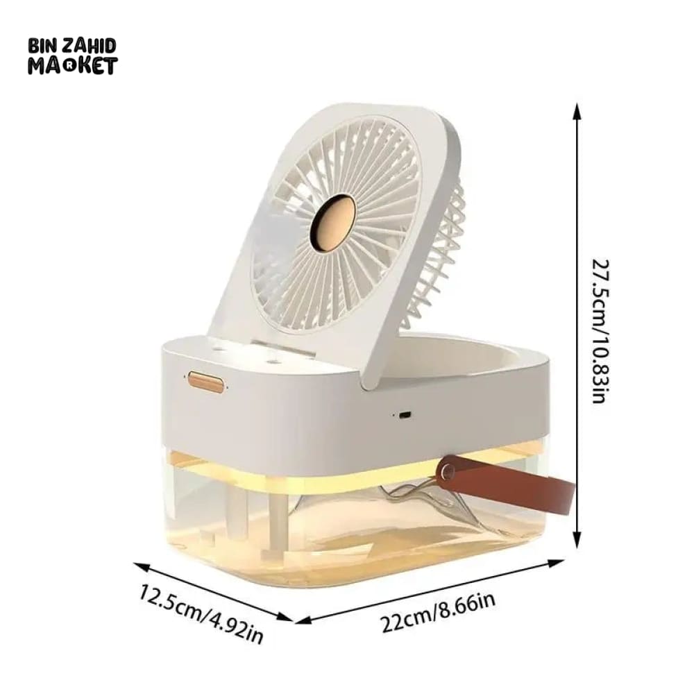 DUAL SPRAYER PORTABLE HUMIDIFIER FAN WITH LAMP