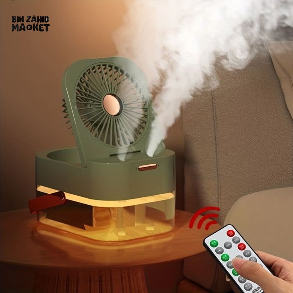 DUAL SPRAYER PORTABLE HUMIDIFIER FAN WITH LAMP