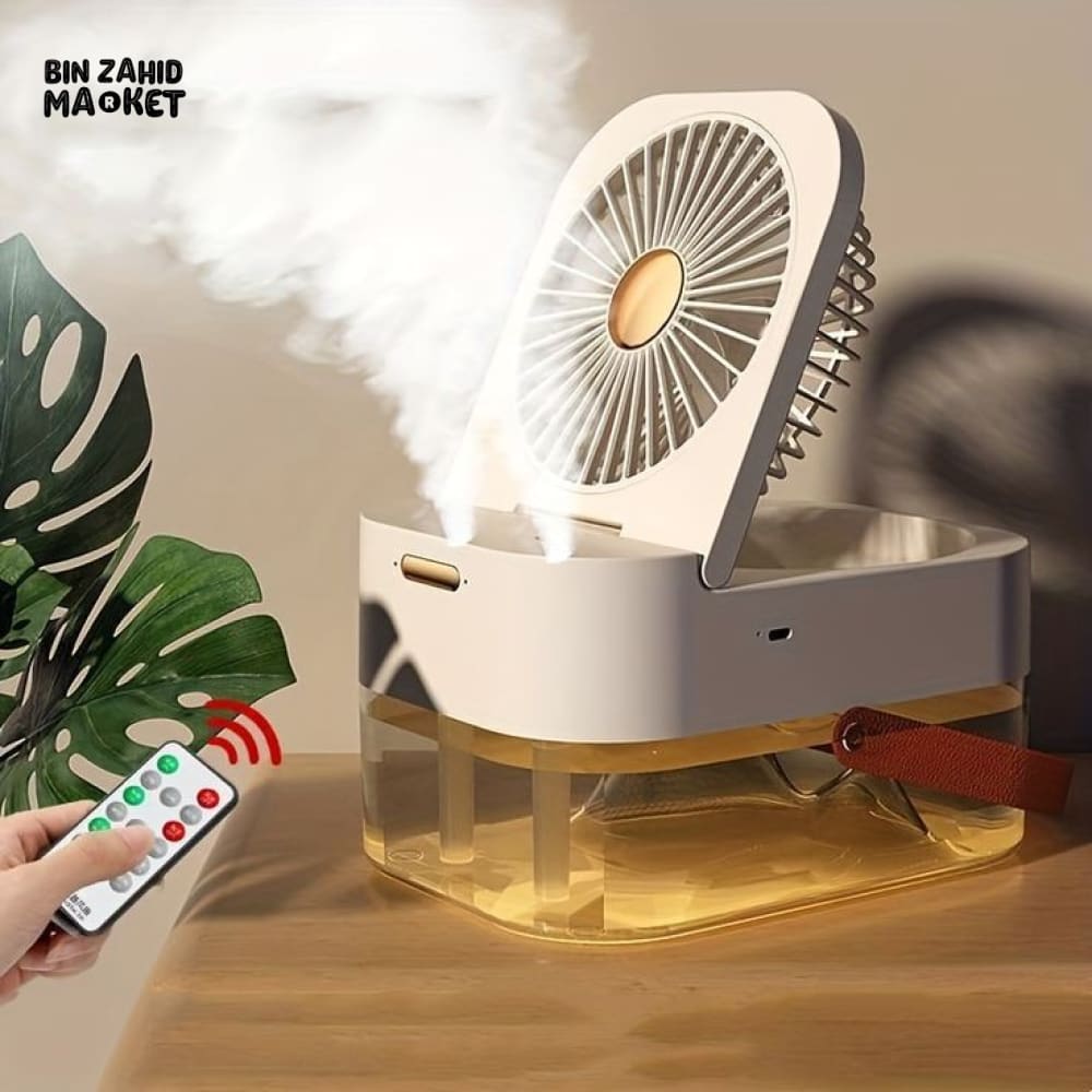 DUAL SPRAYER PORTABLE HUMIDIFIER FAN WITH LAMP