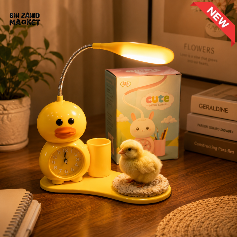 DUCK LED DESK LAMP WITH CLOCK & PEN HOLDER