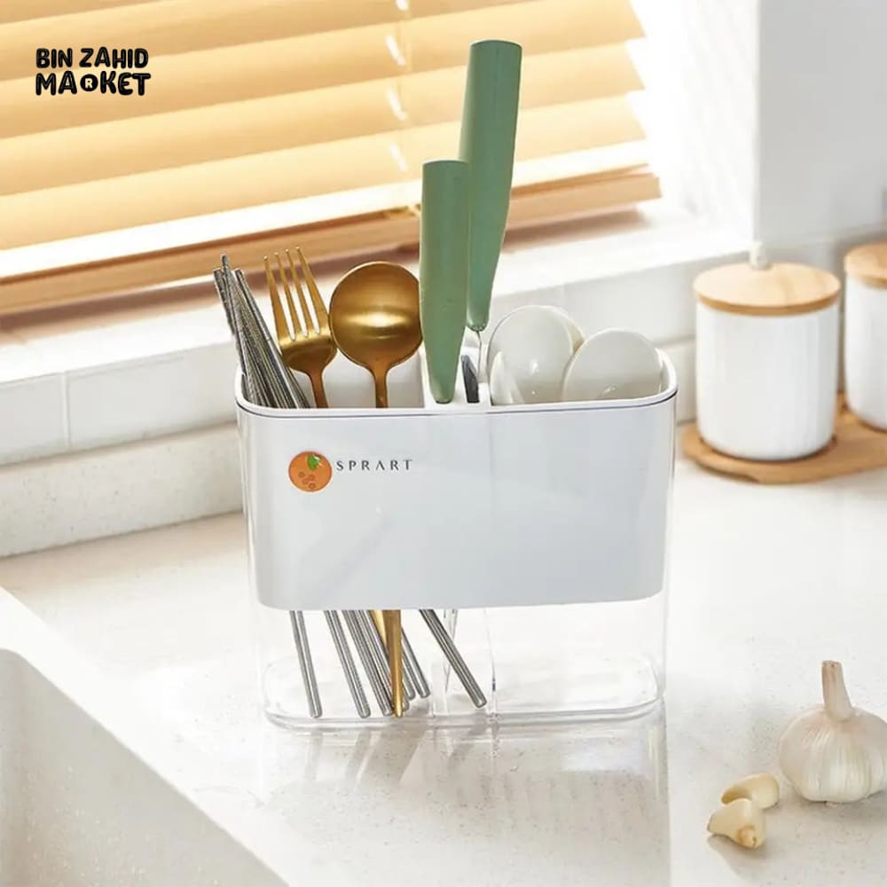 DURABLE CUTLERY HOLDER WITH LID
