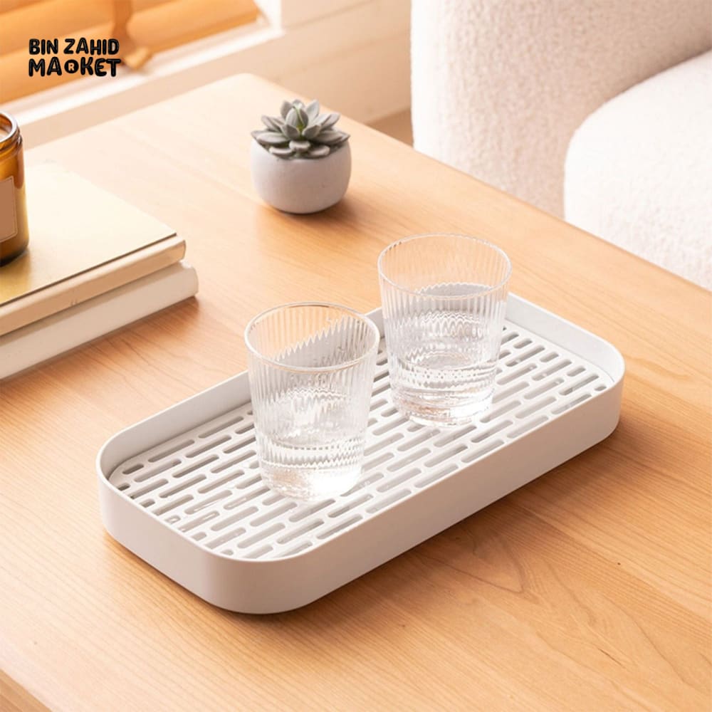 DURABLE KITCHEN DRAIN TRAY – DOUBLE-LAYER DESIGN FOR VEGETABLES DISHES & TEAWARE