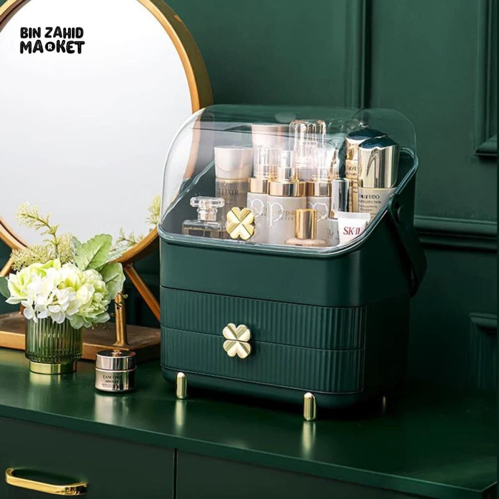 DUSTPROOF MAKEUP ORGANIZER Green
