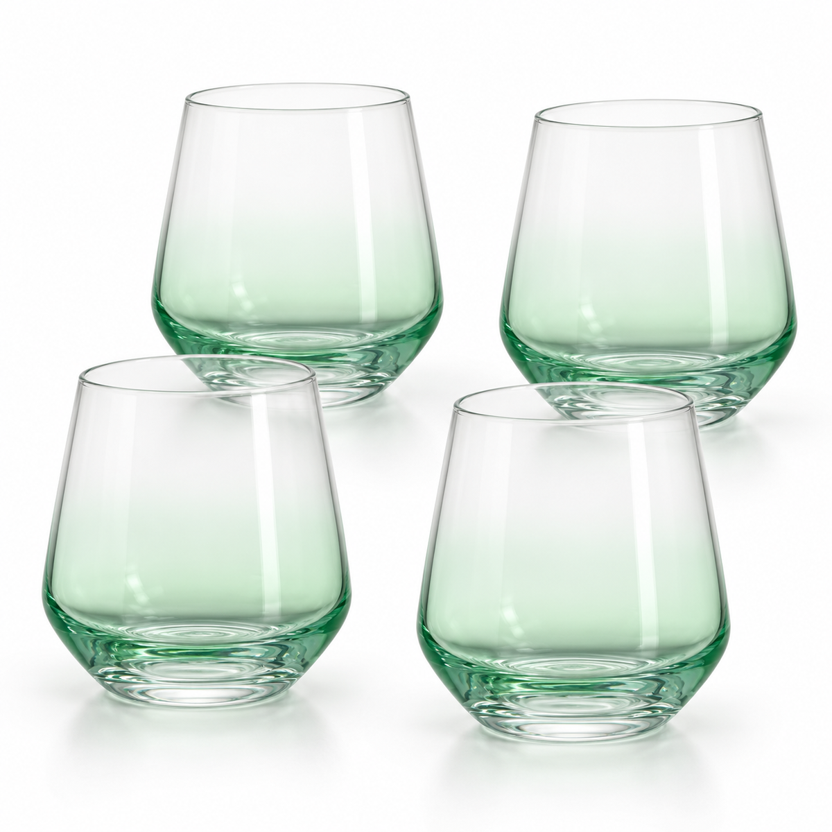 Danny Home 4 Piece Mint Green Tapered Glass Set- 360 ml