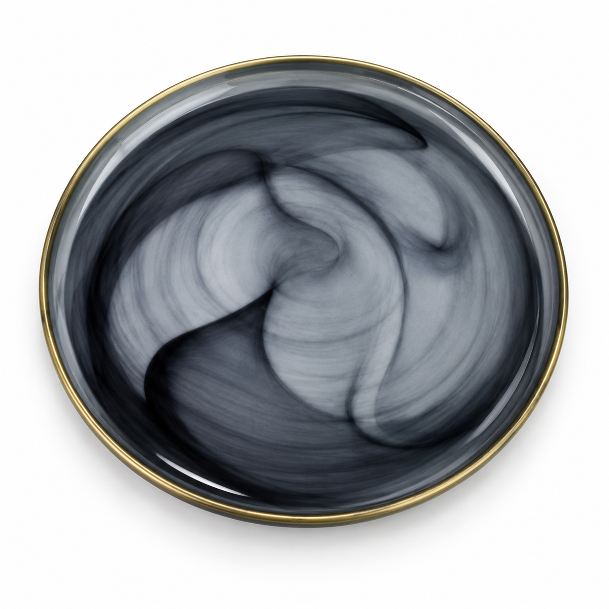 Danny Home Smoky Gold Rim Plate - 13 Inches