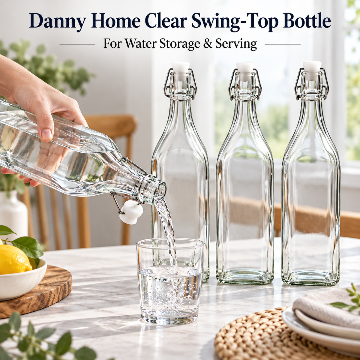 Danny Home 1 Piece Clear Swing-Top Bottle - 1000 ml