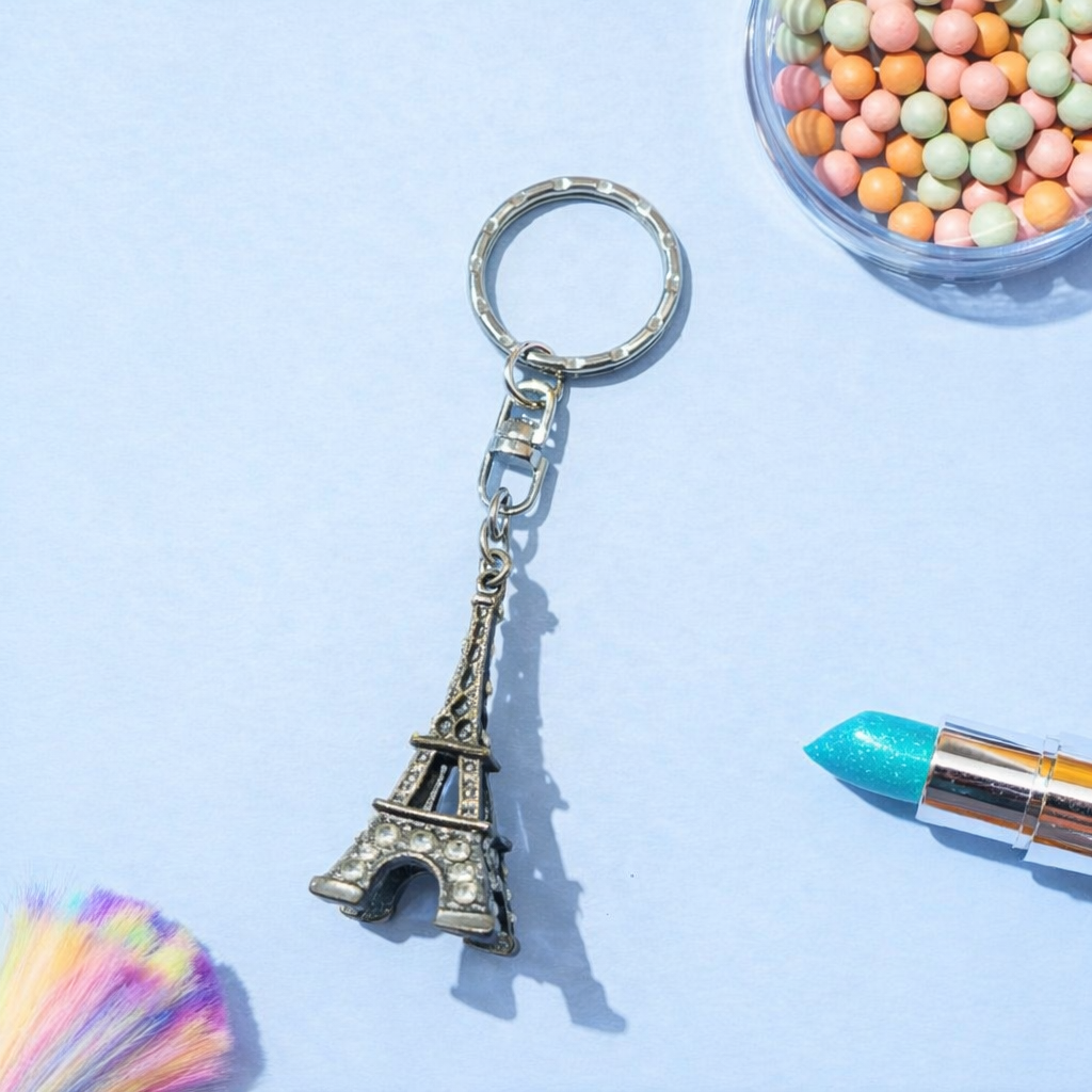 EIFFEL TOWER KEYCHAIN – RHINESTONE METAL KEYRING