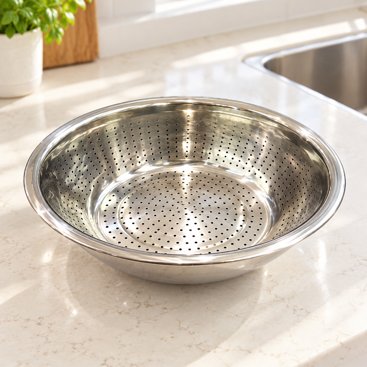 Danny Home Silver Colander Bowl - 22cm
