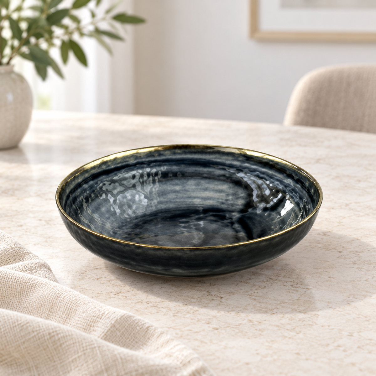Danny Home Gold Rim Bowl - 8 Inches