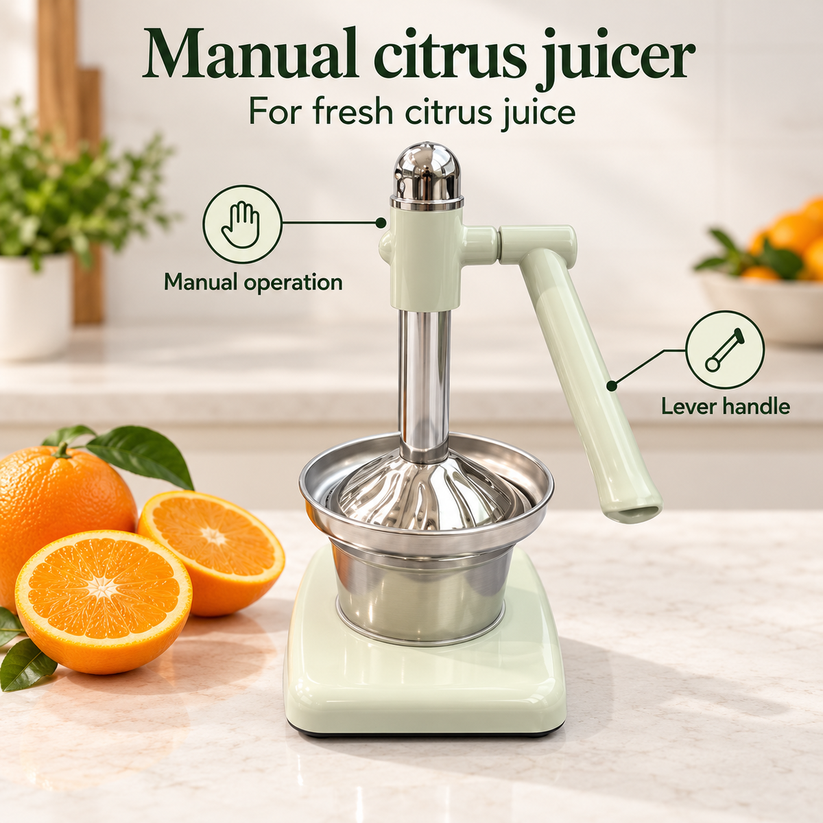 Danny Home Manual Citrus Juicer - 18.1x15.3x35.4cm