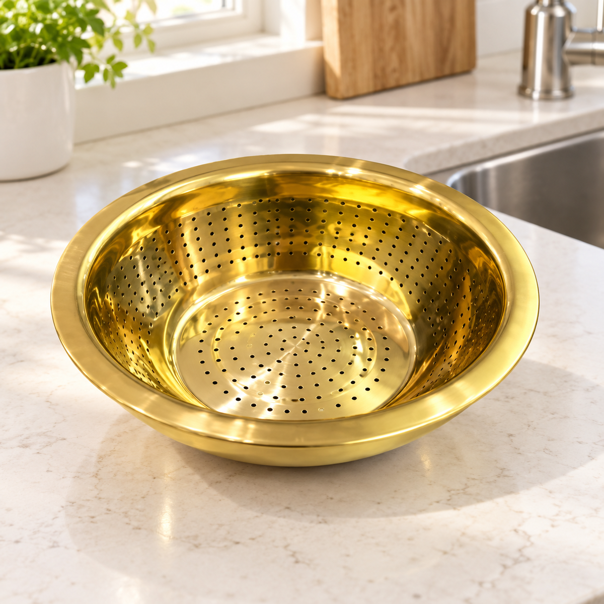 Danny Home Gold Colander Bowl - 24cm