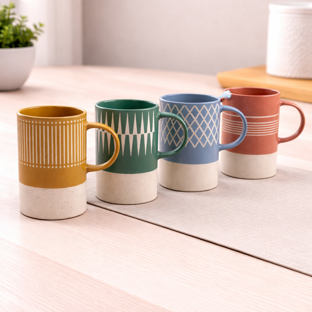 DANNY HOME 380ML MODERN GEOMETRIC DESIGN COFFEE & TEA CUP -T01-65