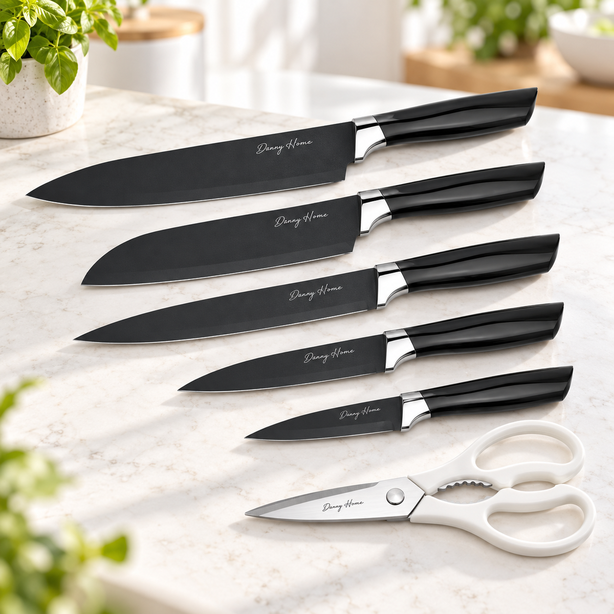 Danny Home Kitchen Knife And Scissors Set - 6 Pieces