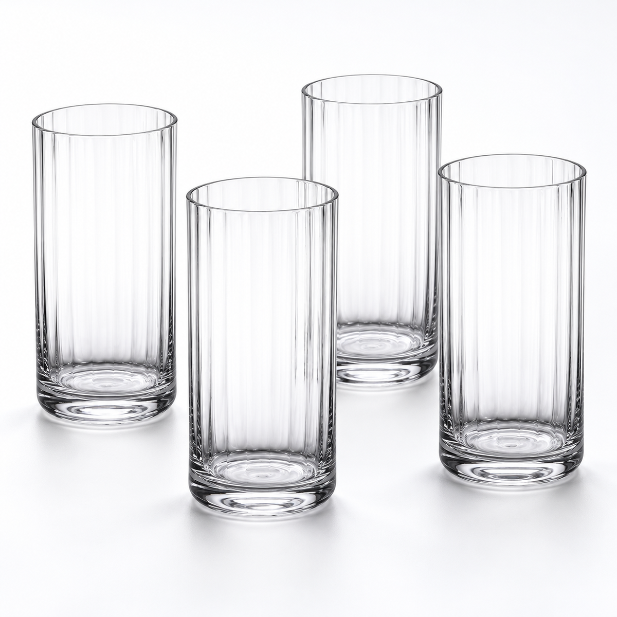 Danny Home 4 Piece Ribbed Glass Set - 520 ml