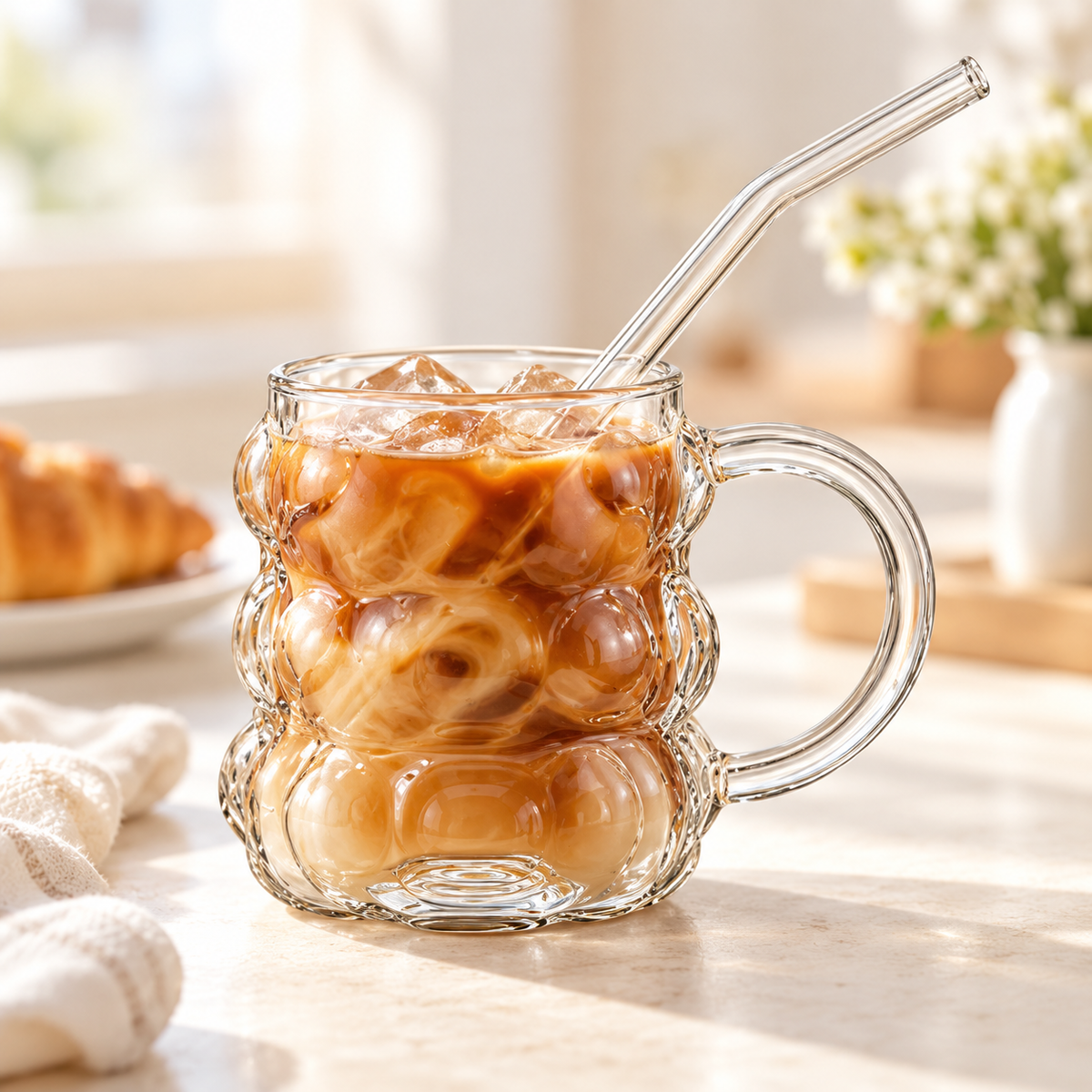 Glasslux Bubble Mug With Straw - 350 ml