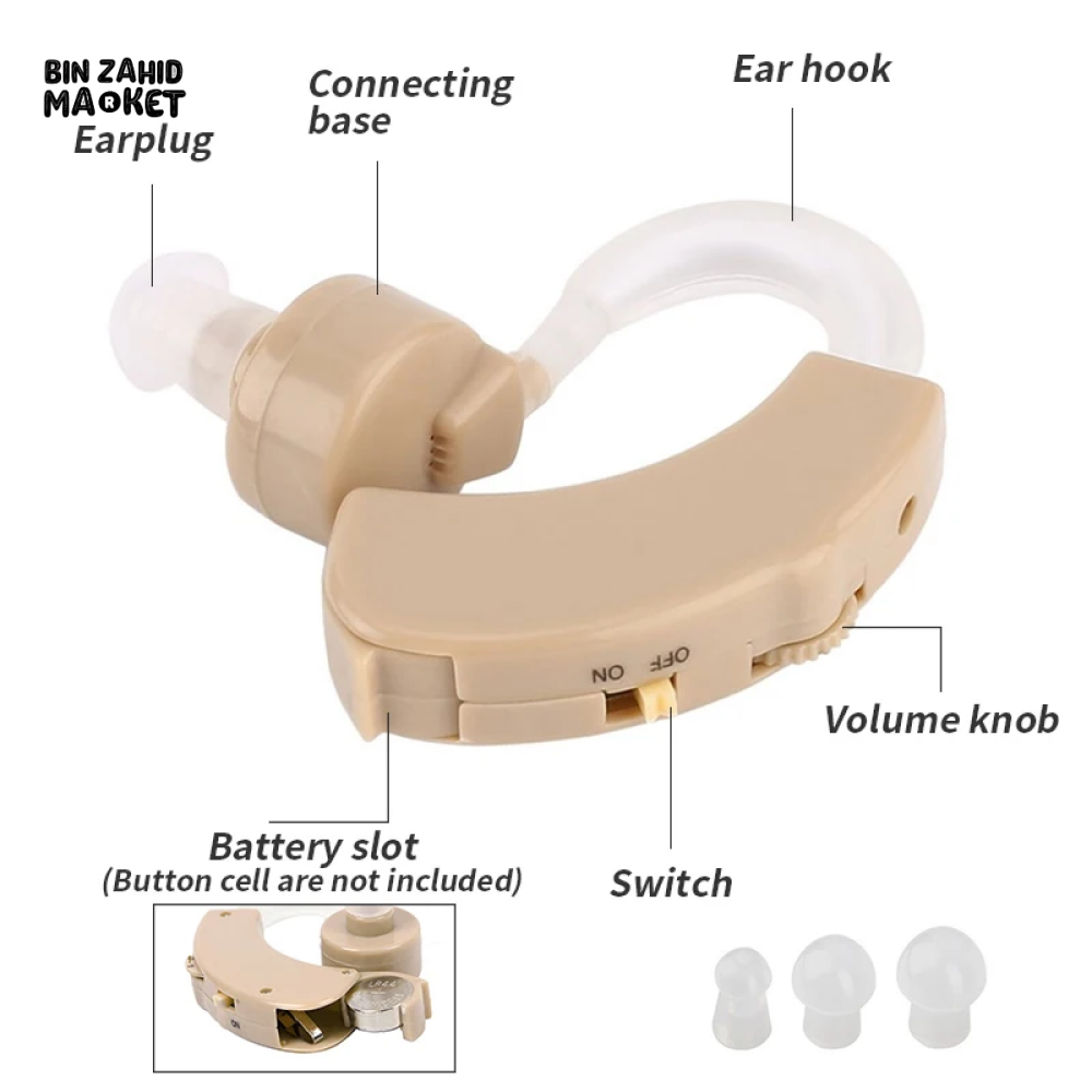 EAR HEARING AID DEVICE + FREE PROTECTIVE CASE