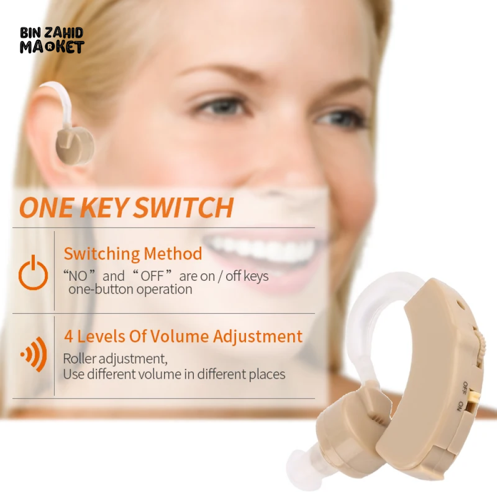 EAR HEARING AID DEVICE + FREE PROTECTIVE CASE
