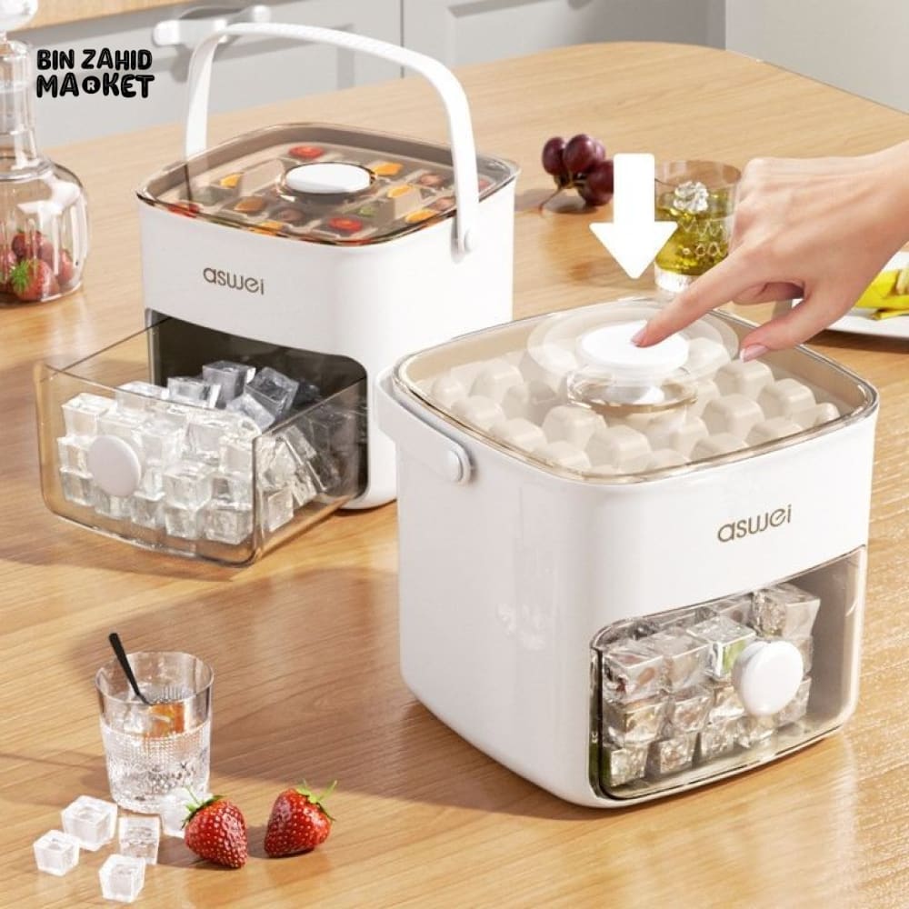 EASY PRESS ICE CUBES BUCKET WITH TONG