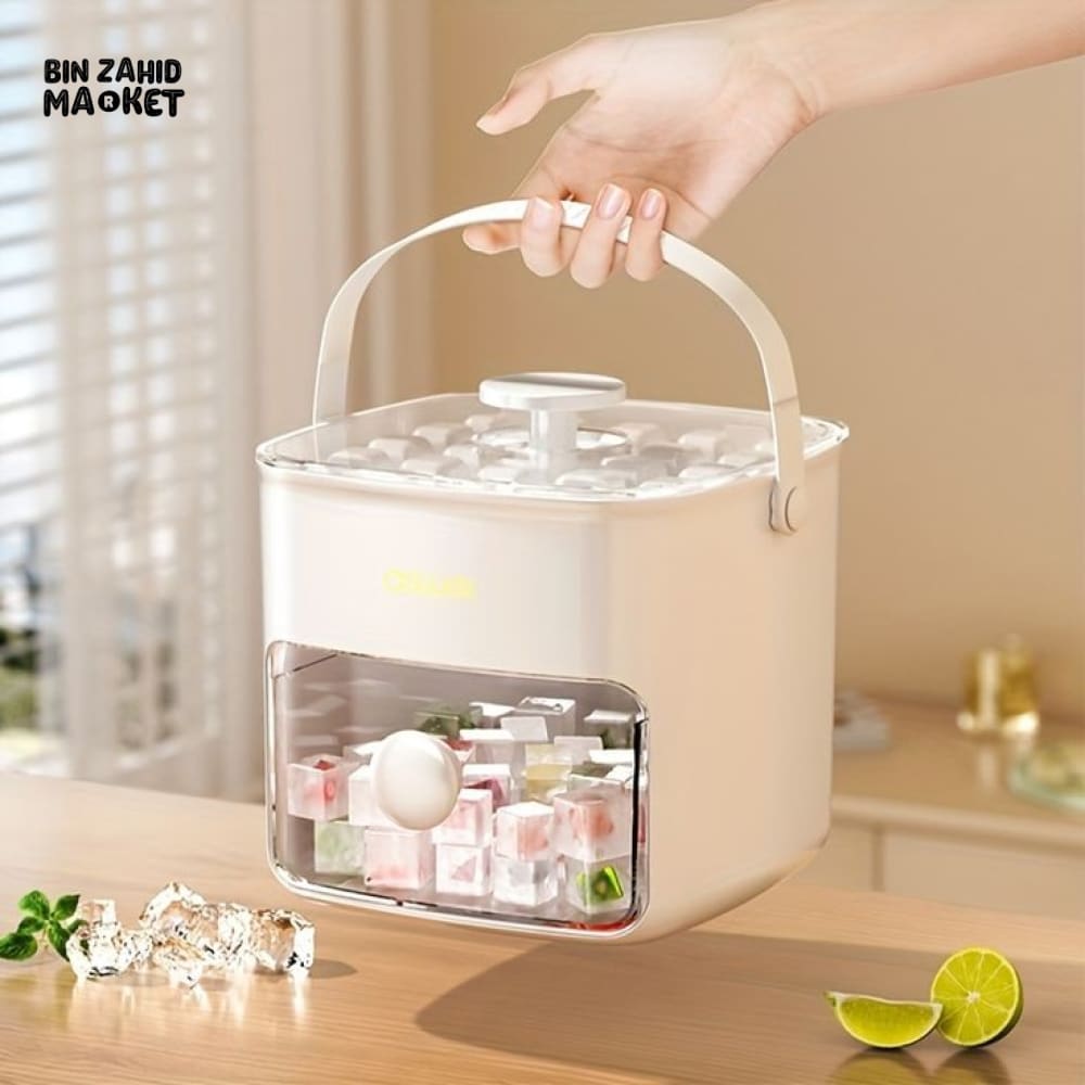 EASY PRESS ICE CUBES BUCKET WITH TONG