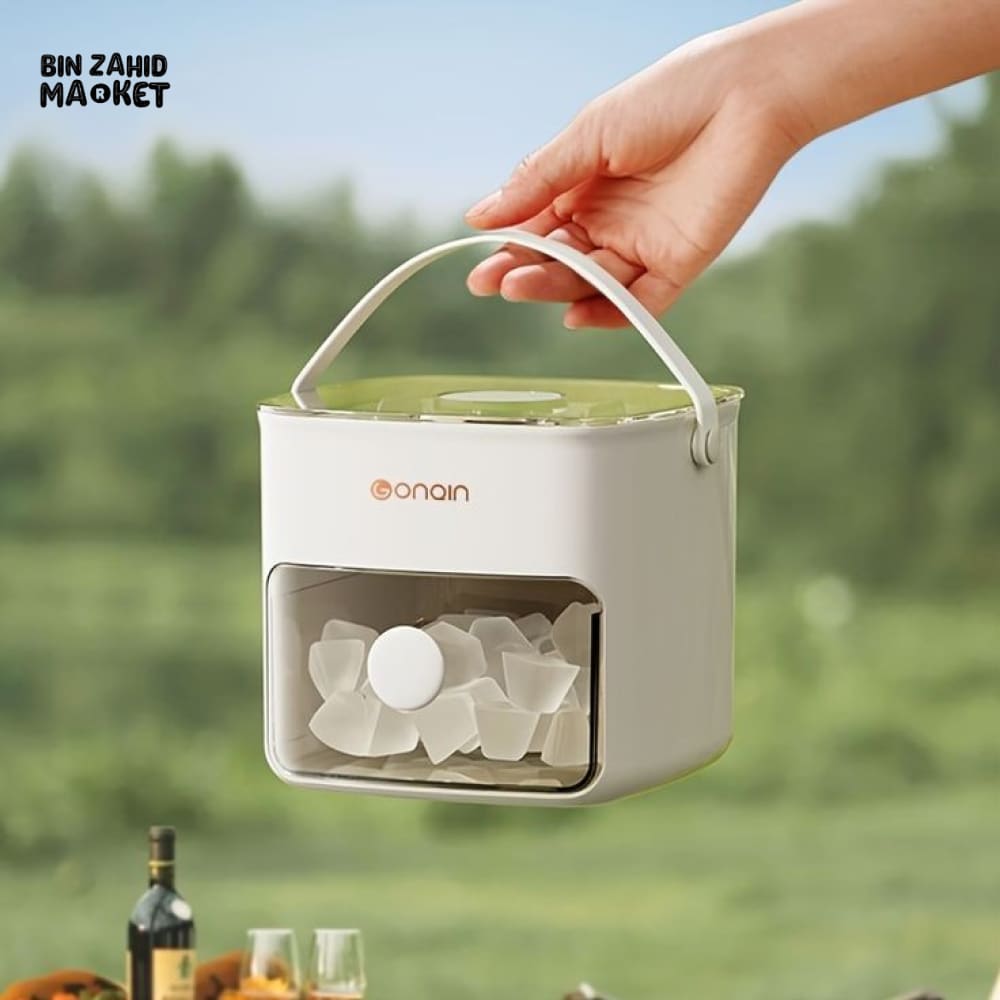 EASY PRESS ICE CUBES BUCKET WITH TONG