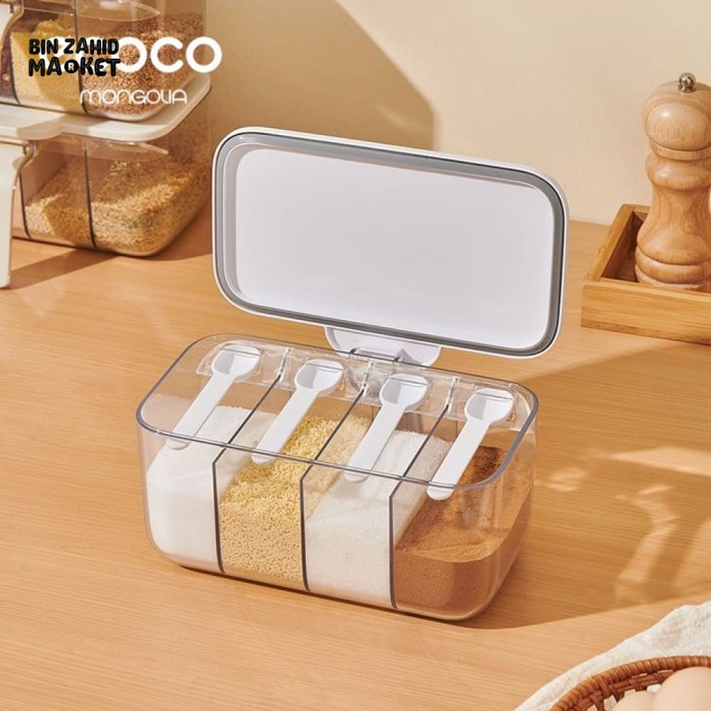ECOCO 4 IN 1 SEASONING BOX – MULTI COMPARTMENT SPICE STORAGE CONTAINER